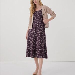 Floral Purple Midi Dress